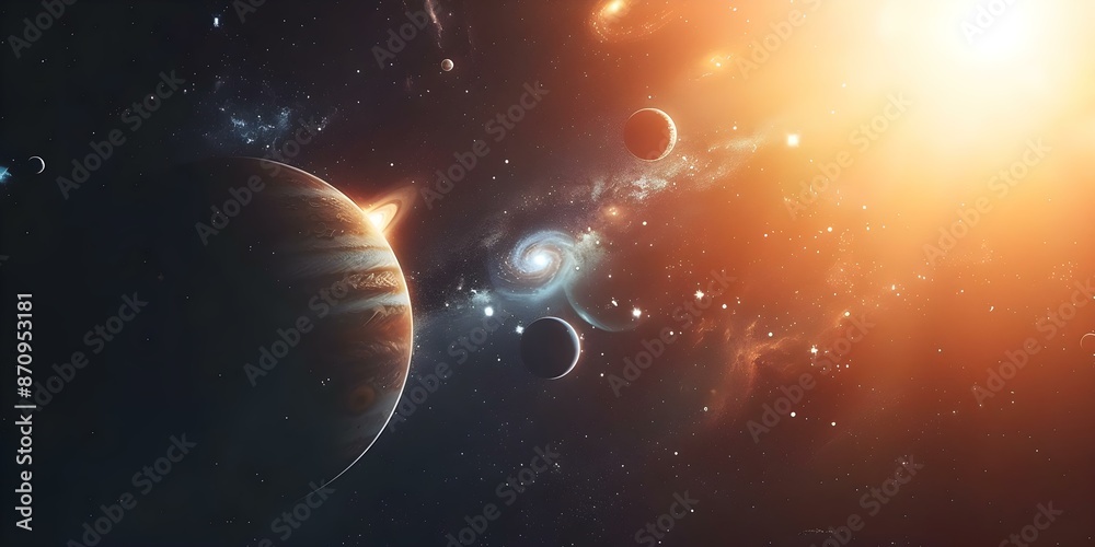 Obraz premium Space background with planets stars and solar systems in deep space. Concept Space Background, Planets, Stars, Solar System, Deep Space