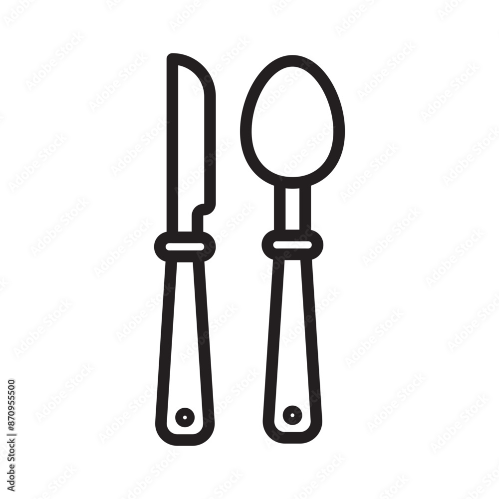 Cutlery icon Black line art vector Cutlery icon Black line art vector