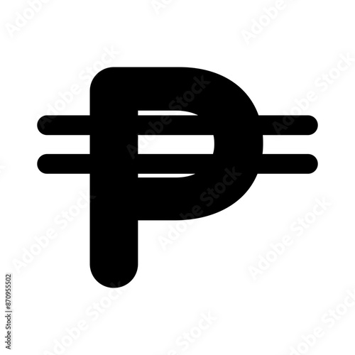 Cuba peso icon Black line art vector