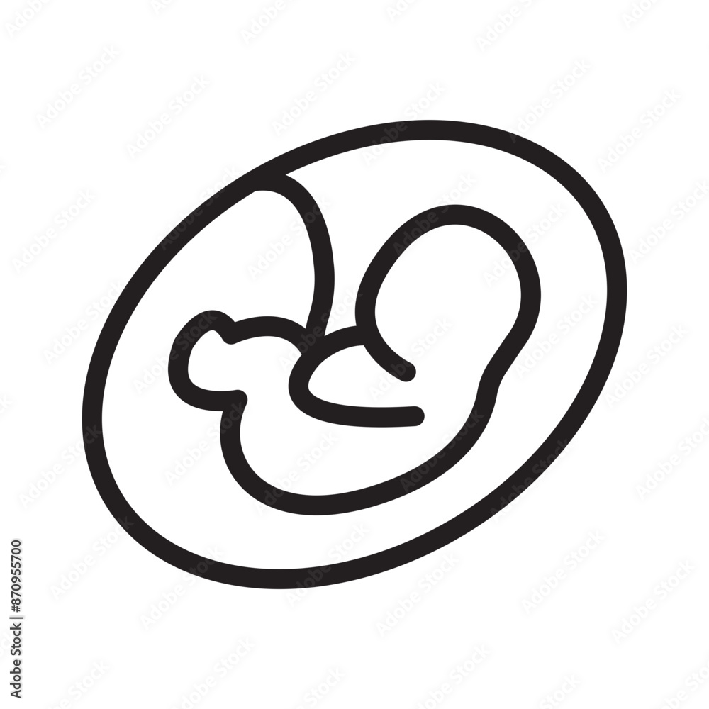 Embryo Child icon Black line art vector Embryo Child icon Black line art vector