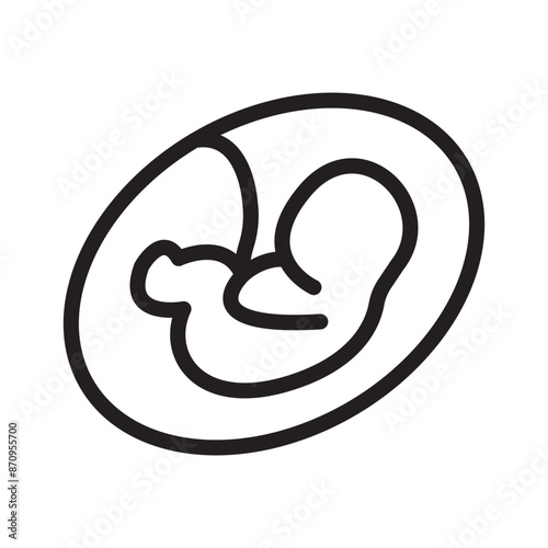 Embryo Child icon Black line art vector