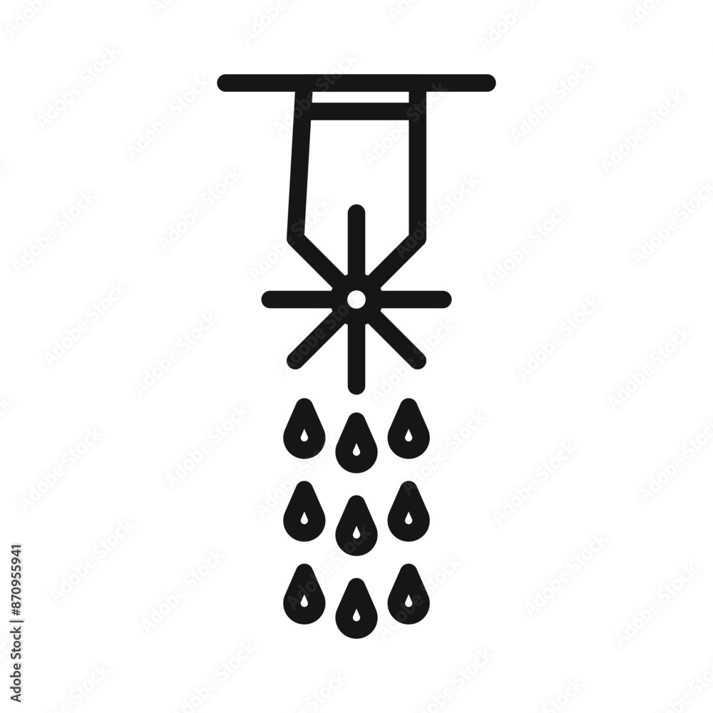 fire sprinkler icon Black line art vector fire sprinkler icon Black line art vector