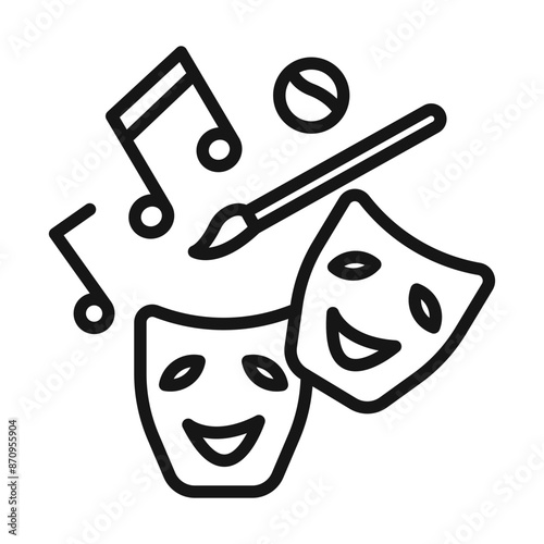 Extracurricular activities icon Black line art vector