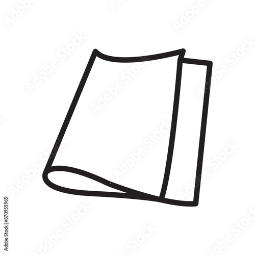 Folded Paper Icon Black line art vector