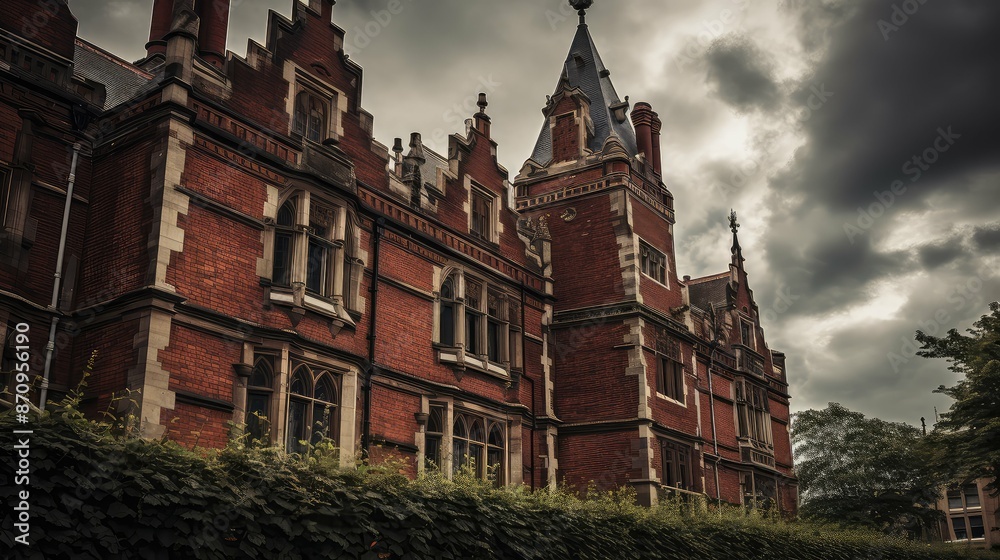 Obraz premium facade dark red brick