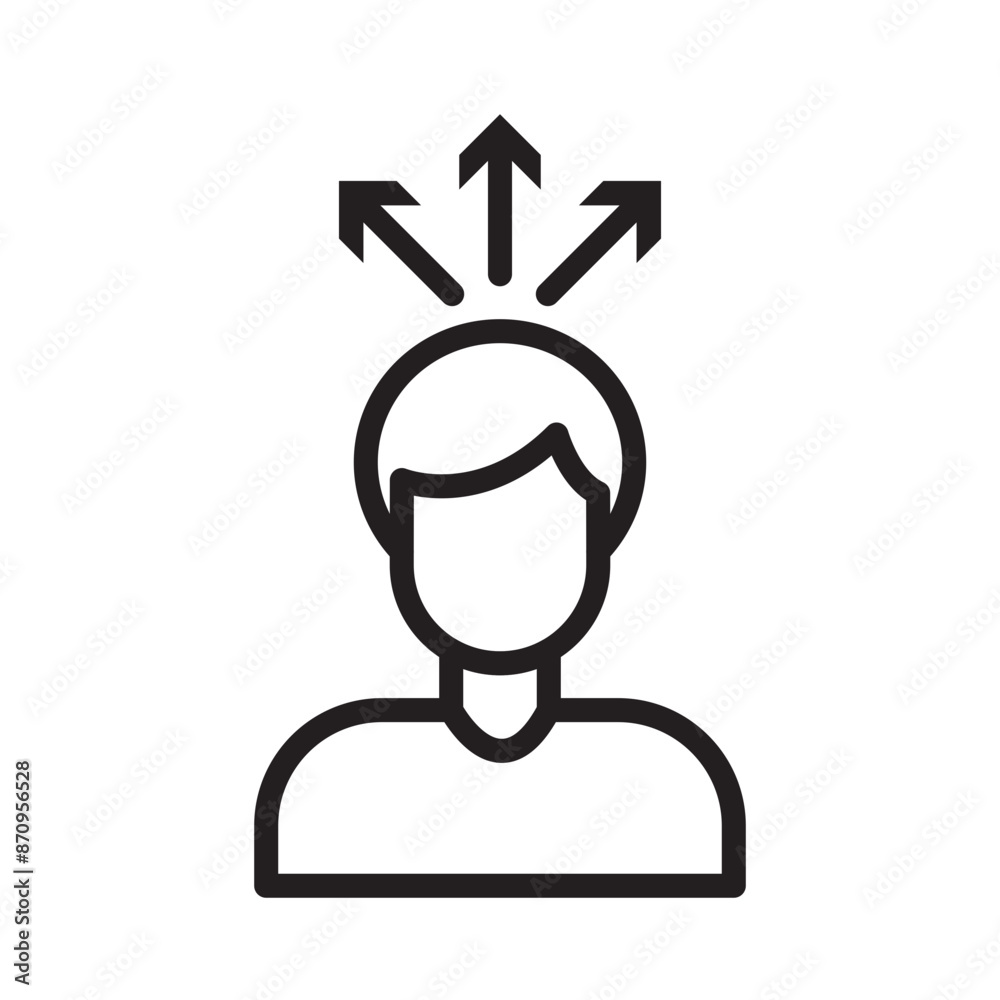 Mind awareness icon Black line art vector Mind awareness icon Black line art vector
