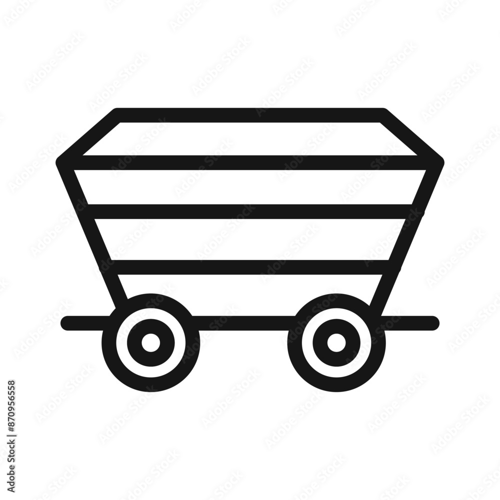 Mining Cart icon Black line art vector Mining Cart icon Black line art vector