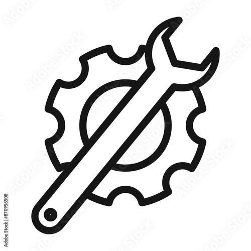 mechanic settings icon Black line art vector