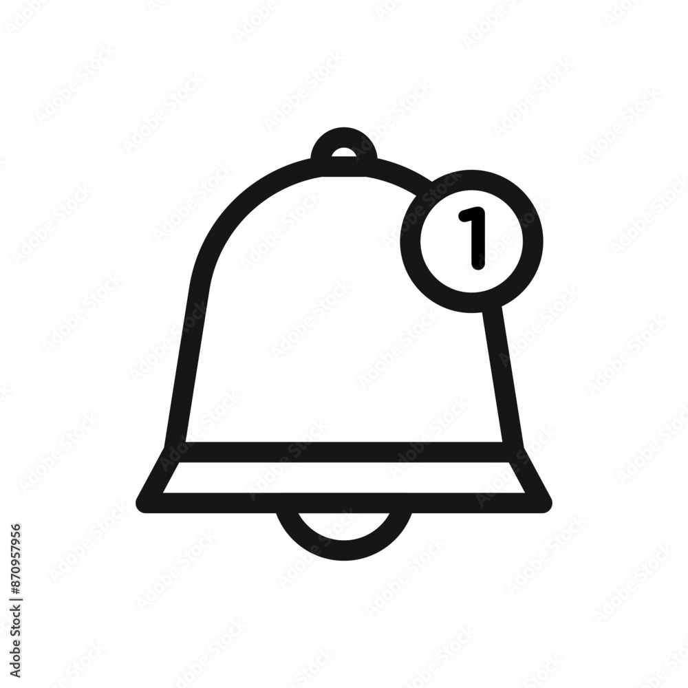 Notification icon Black line art vector