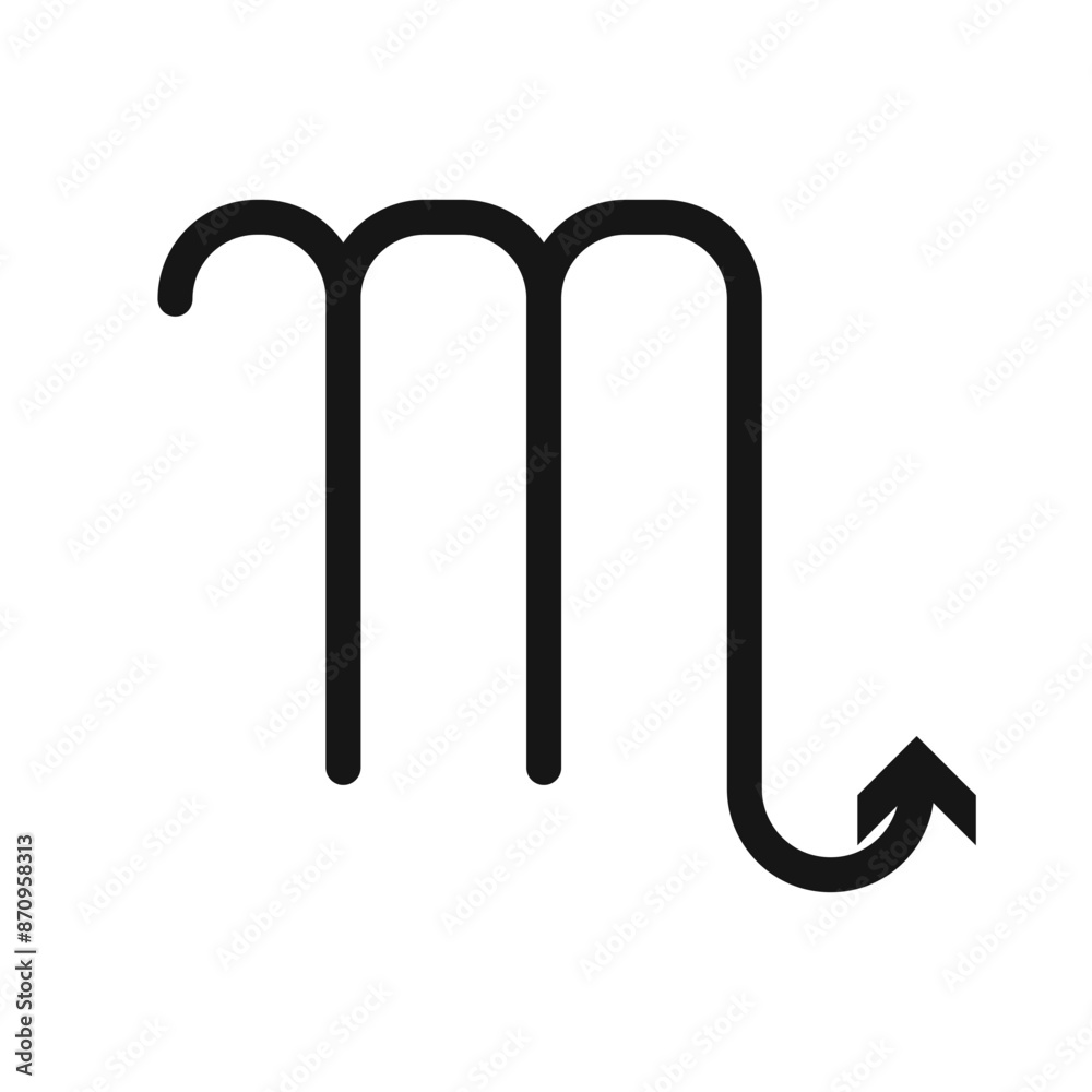 Scorpio zodiac sign icon Black line art vector Scorpio zodiac sign icon Black line art vector