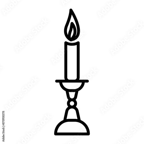 Shabbat candles icon Black line art vector
