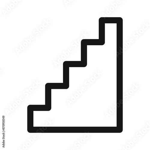 stairs icon Black line art vector