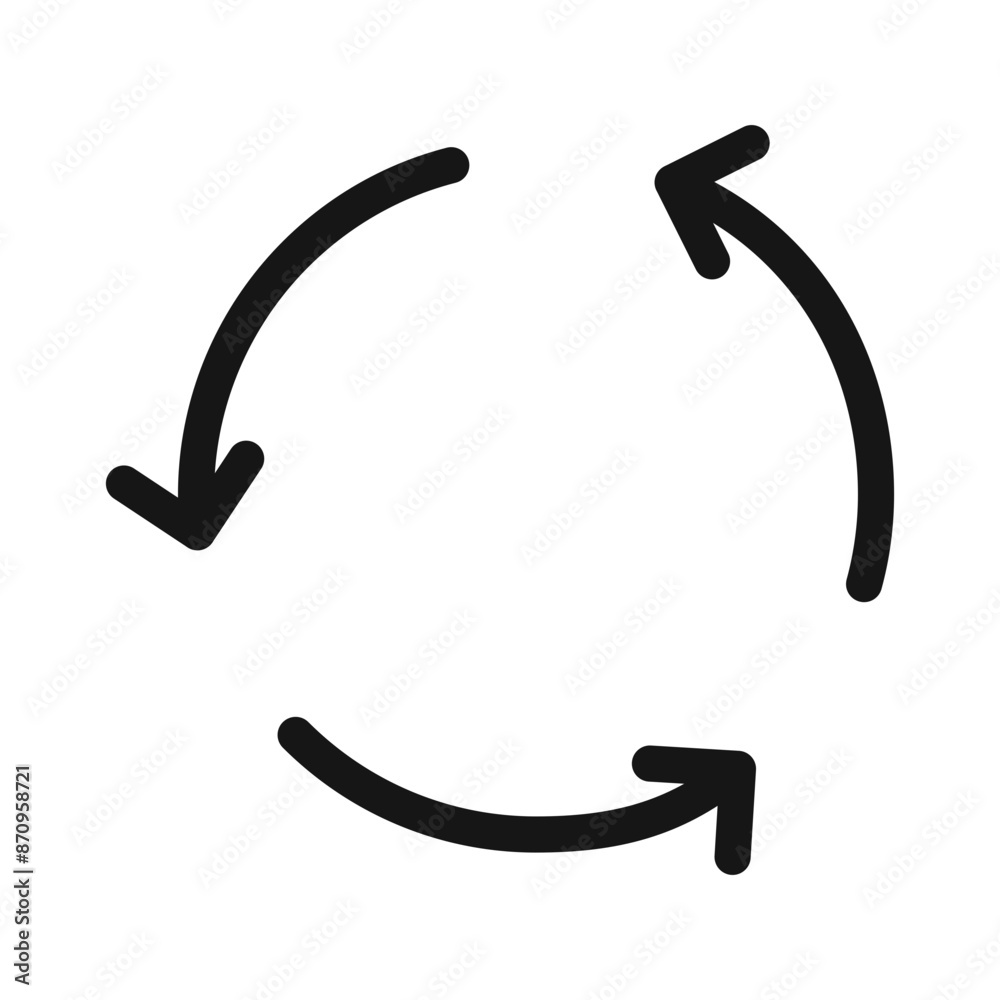 Synchronization icon Black line art vector Synchronization icon Black line art vector