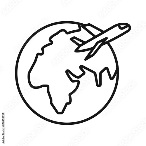 voyage icon Black line art vector