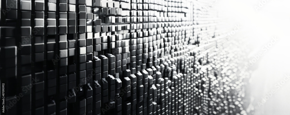 A mosaic pixel background with a gradient from black to white. The high contrast between the pixels creates a modern and sleek pattern. A mosaic pixel background with a gradient from black to white. The high contrast between the pixels creates a modern and sleek pattern.