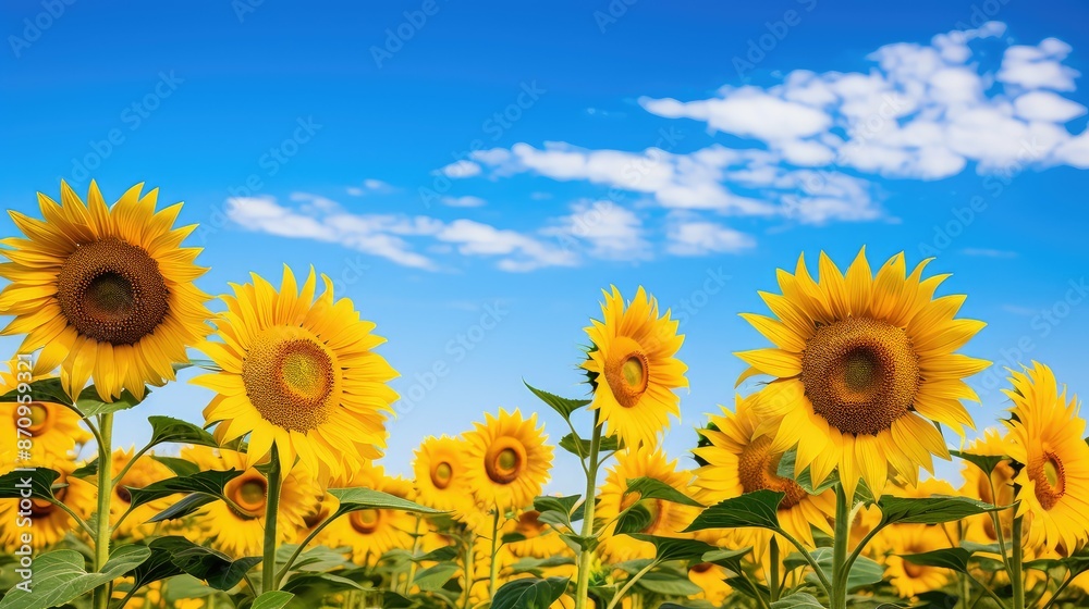 Obraz premium field blue skies background