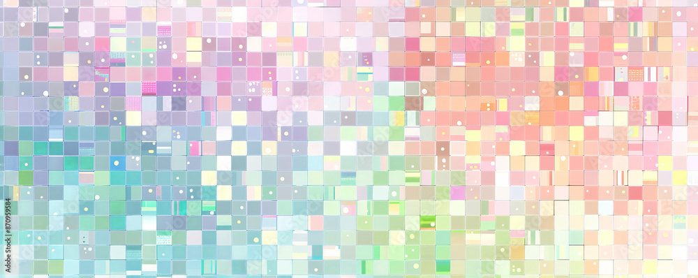 A mosaic pixel background with a mix of pastel colors, creating a soft and calming effect. The pixels are evenly spaced, forming a harmonious and soothing pattern. A mosaic pixel background with a mix of pastel colors, creating a soft and calming effect. The pixels are evenly spaced, forming a harmonious and soothing pattern.