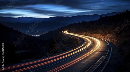 winding road night stars © vectorwin
