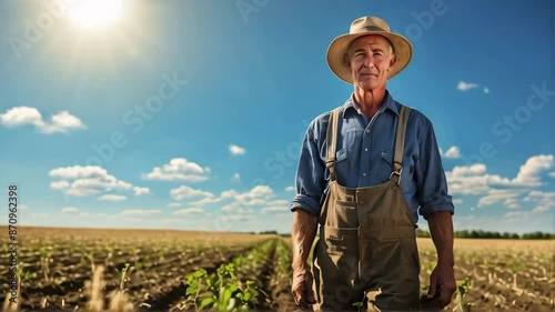 portrait of a farmer in field, generative AI
