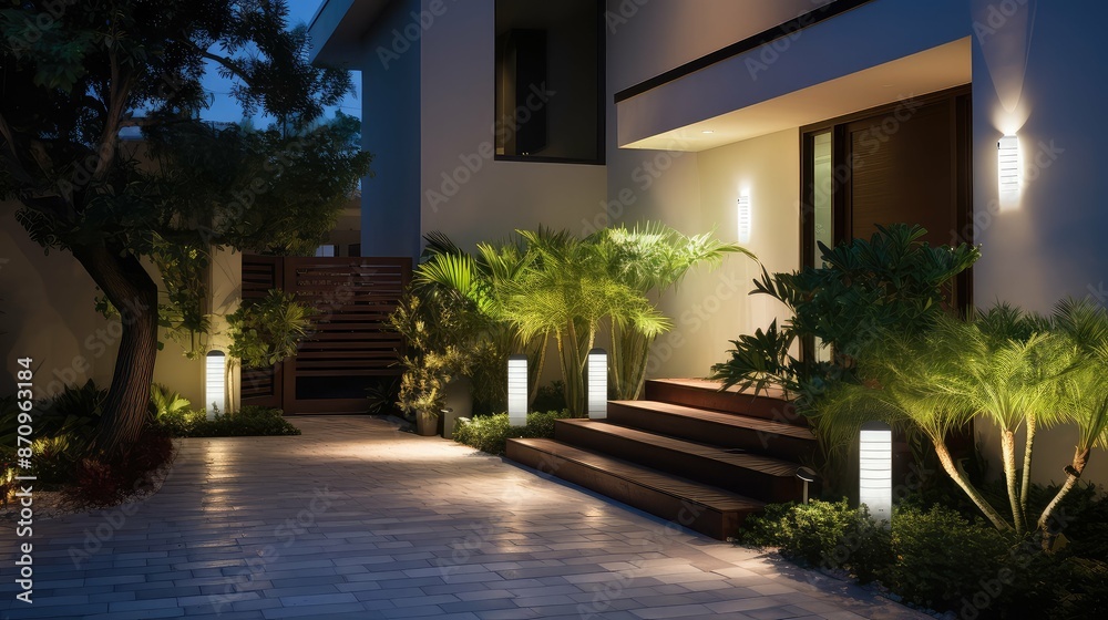 Fototapeta premium pathway outdoor home lighting