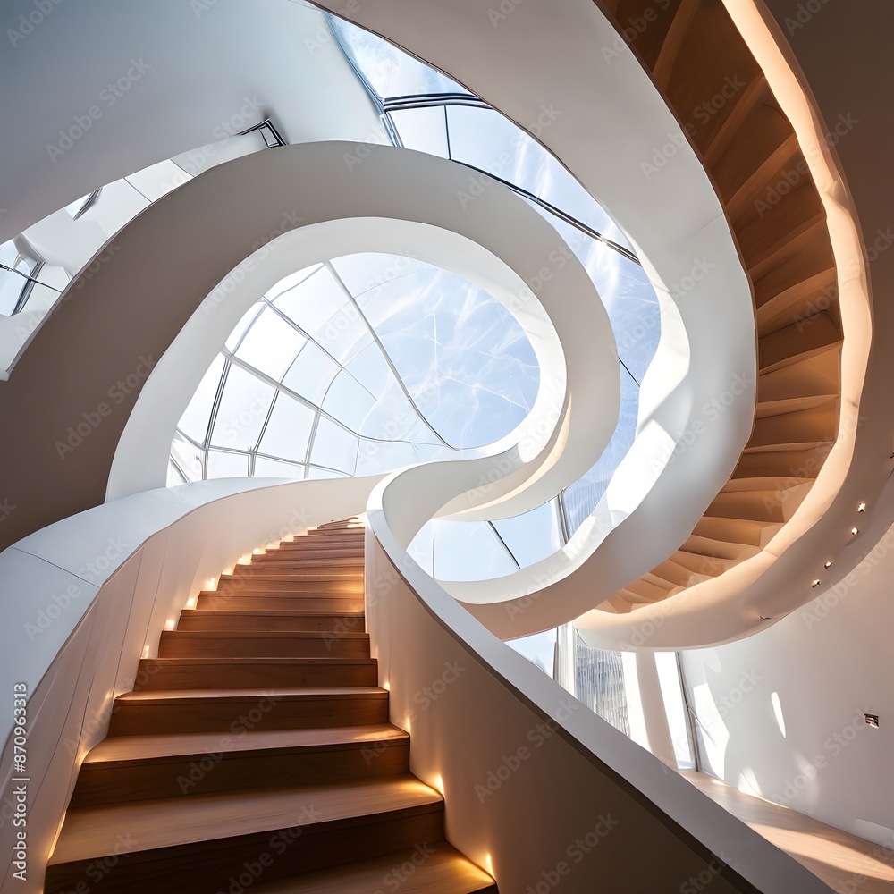 Fototapeta premium spiral staircase in the building