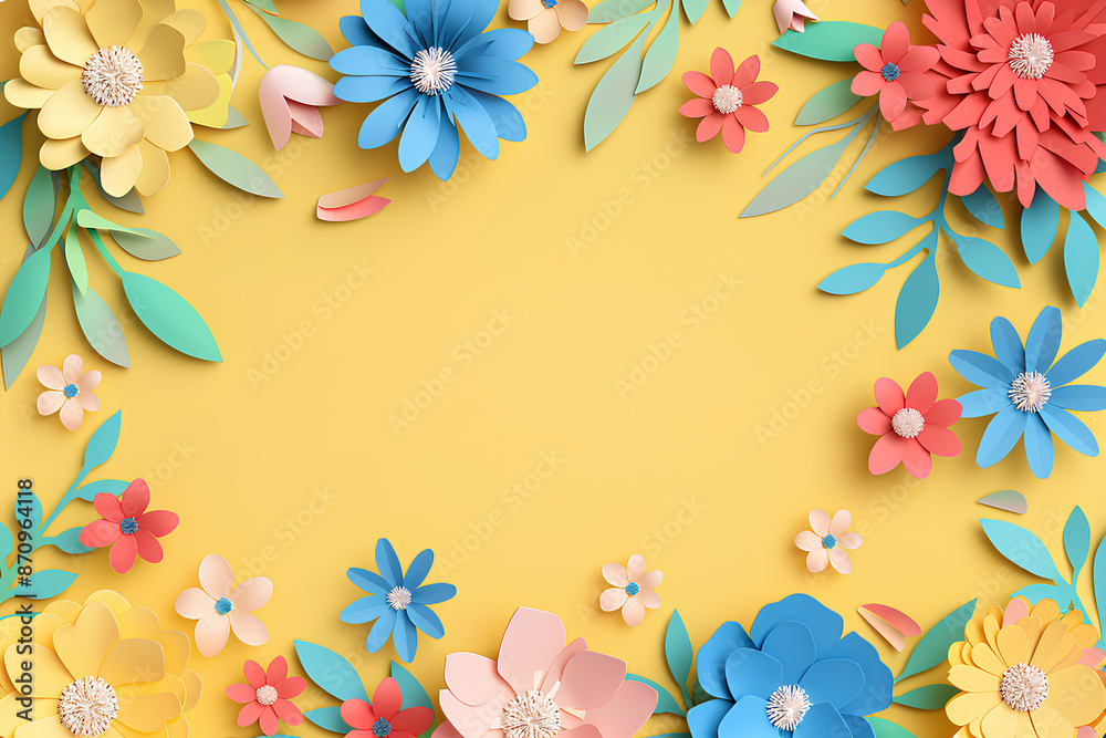 Obraz premium frame with flowers