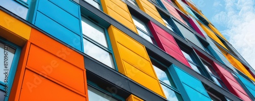 Plastic cladding on a building exterior, construction innovation, building materials