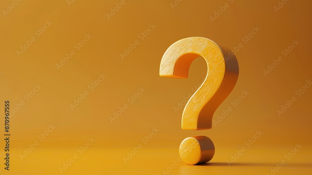 A yellow question mark is on a yellow background A yellow question mark is on a yellow background