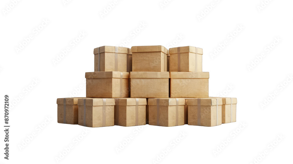 Stack of cardboard boxes arranged in pyramid shape, ideal for logistics, shipping, delivery, packaging, and storage concept. Stack of cardboard boxes arranged in pyramid shape, ideal for logistics, shipping, delivery, packaging, and storage concept.
