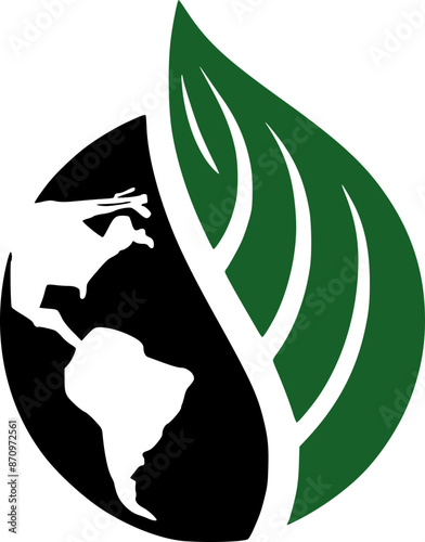 eco friendly earth day concept logo icon design white leaf