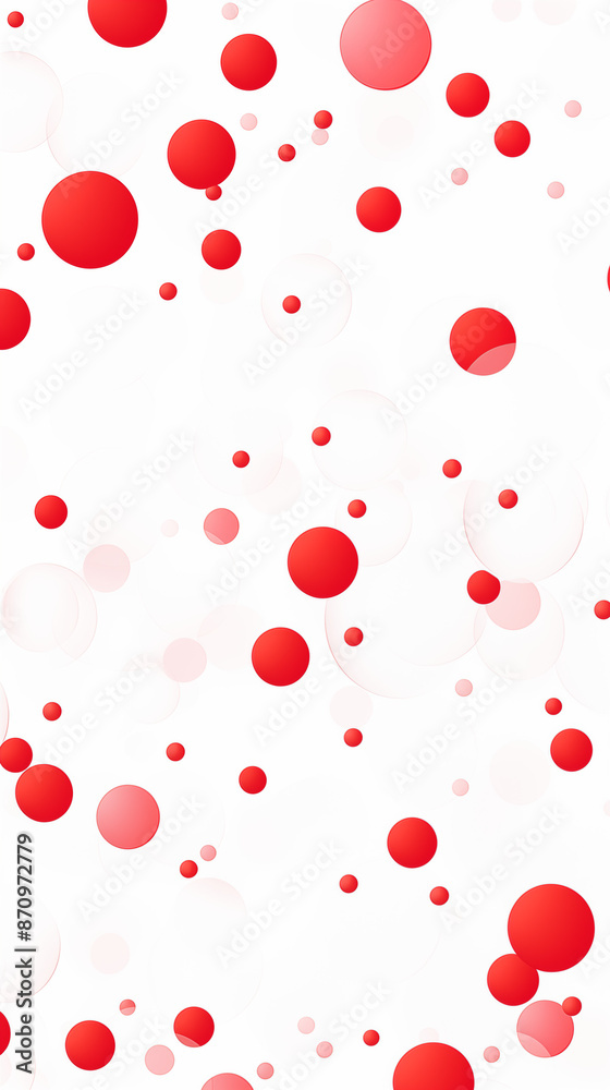 Red Ball Dots on White Background, Abstract Image, Texture, Pattern Background, Wallpaper, Background, Cell Phone Cover and Screen, Smartphone, Computer, Laptop, 9:16 and 16:9 Format - PNG