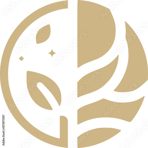 half leaf half earth globe harmony icon illustration design