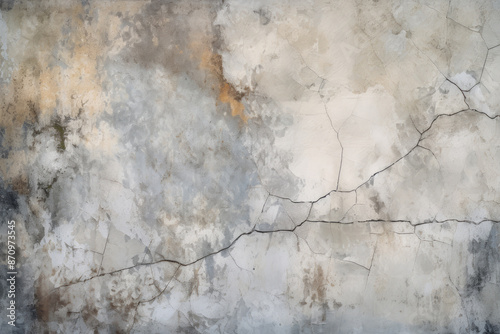 Processed collage of obsolete stucco wall with visible cracks texture. Background for banner, backdrop