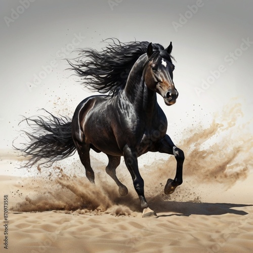 horse running in the desert