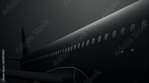 An elegant black plane solid color background with a matte finish, creating a sophisticated backdrop for product photography and sleek visual elements.
