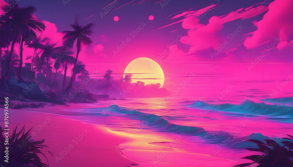 Naklejka premium cyberpunk sea