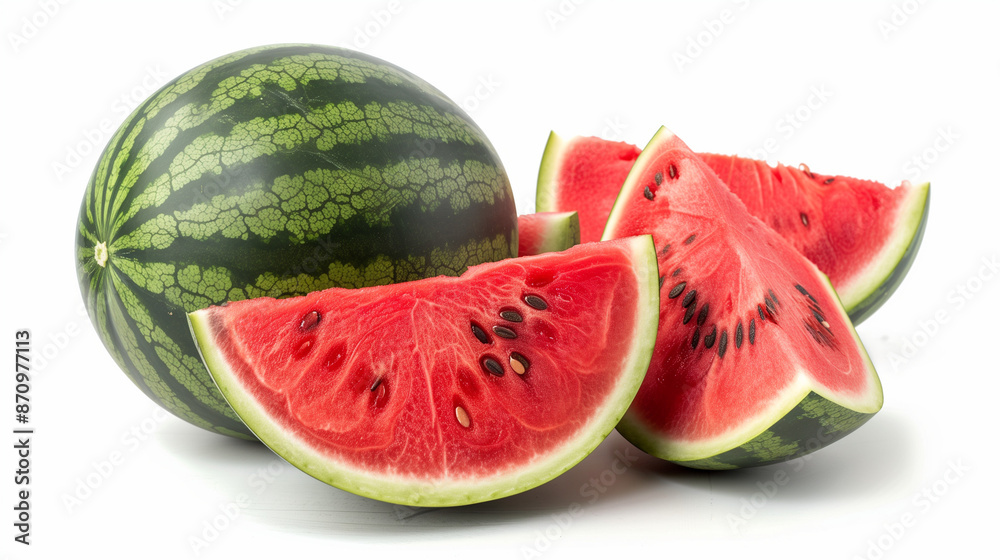 fresh watermelon on an isolated white background fresh watermelon on an isolated white background