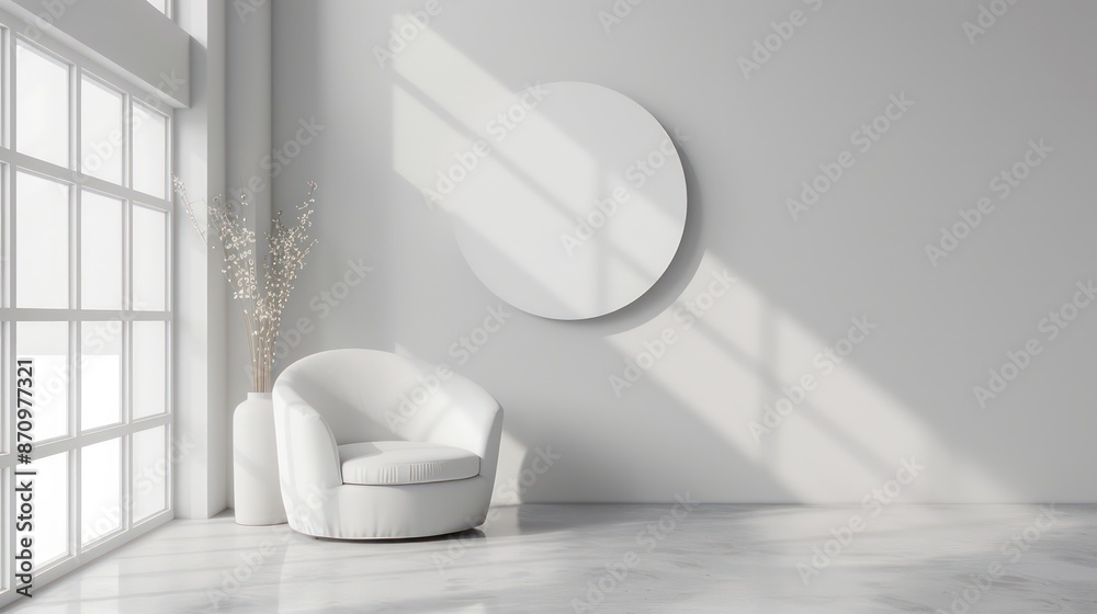light interior design with empty wall and copy space for wall art mockup, minimalistic, modern, scandinavian light interior design with empty wall and copy space for wall art mockup, minimalistic, modern, scandinavian