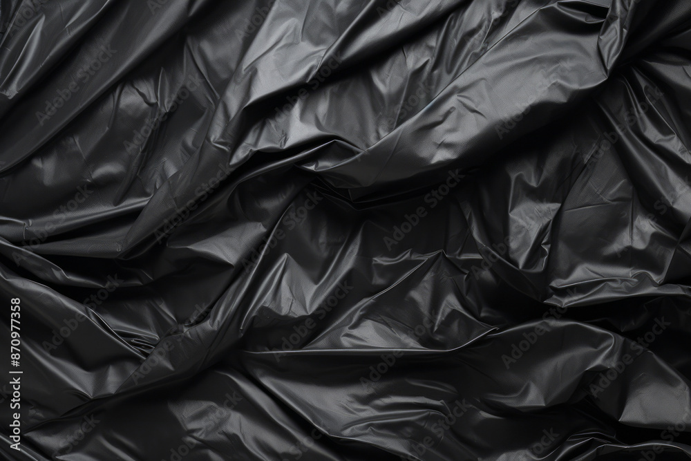 Processed collage of black cellophane garbage bag texture. Background for banner, backdrop Processed collage of black cellophane garbage bag texture. Background for banner, backdrop