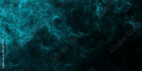Aquamarine and teal abstract glowing space stars. Grunge marbled pattern and rough paint brush strokes in Teal color powder explosion, Abstract galaxy painting. Marble ink nebula  design with  fog on 