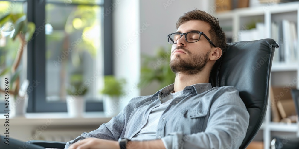 caucasian men relaxing in home office, ai caucasian men relaxing in home office, ai