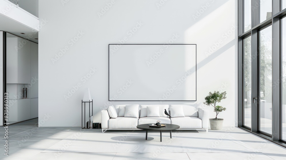 scandinavian interior, minimalistic interior with empty wall, copy space, blank canvas on wall for wall art, mockup template scandinavian interior, minimalistic interior with empty wall, copy space, blank canvas on wall for wall art, mockup template