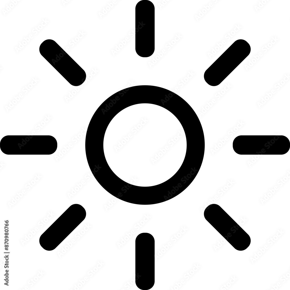 Sun Icon. Shine Sun Ray, Sunshine, Sunset Vector Sign Sun Icon. Shine Sun Ray, Sunshine, Sunset Vector Sign