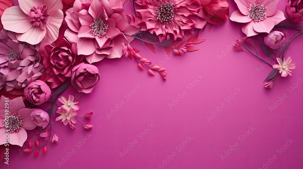 hot pink background floral