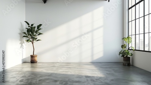 empty wall mockup for canvas wall art template, interior design, minimal blank wall with copy space  © ASA Creative