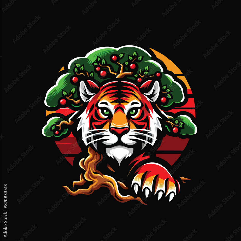Obraz premium tiger head , tiger face, Angry Tiger head logo design