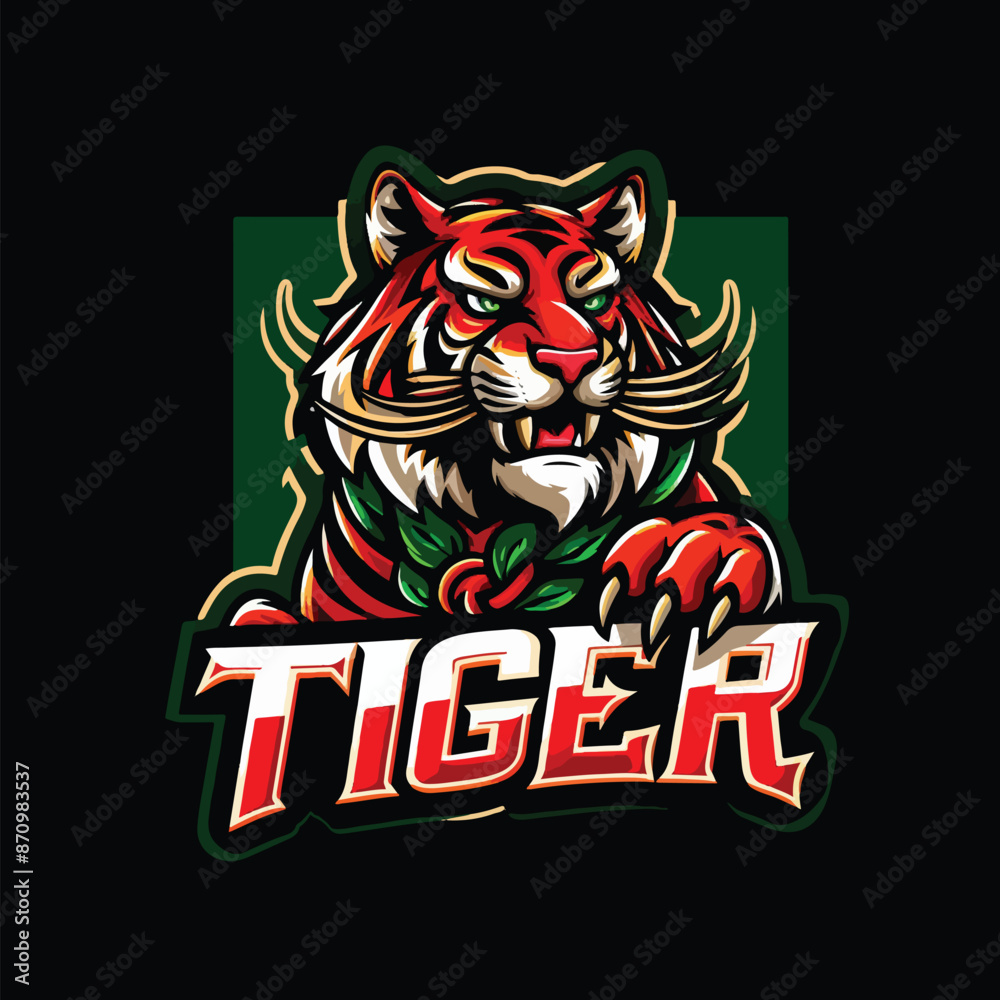 tiger head , tiger face, Angry Tiger head logo design