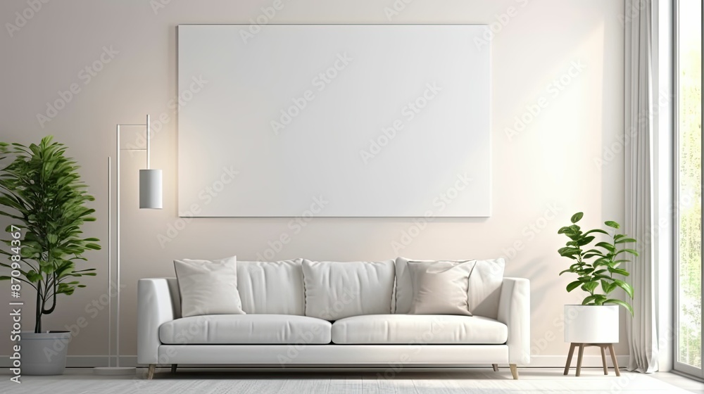 Fototapeta premium living blurred interior wall mockup