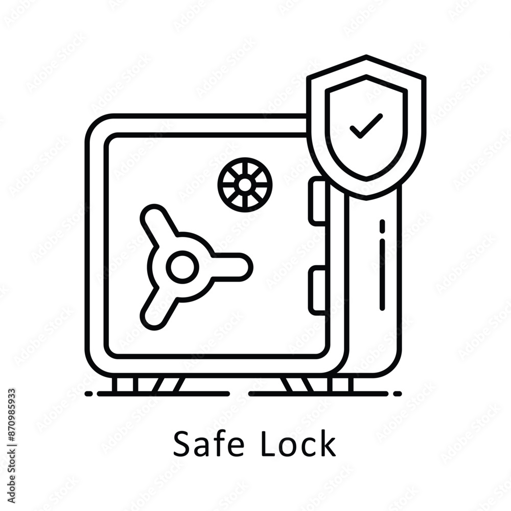 Safe Lock vector outline Design illustration. Symbol on White background EPS 10 File Safe Lock vector outline Design illustration. Symbol on White background EPS 10 File