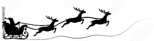 Merry Christmas  Santa with his sleigh and reindeer